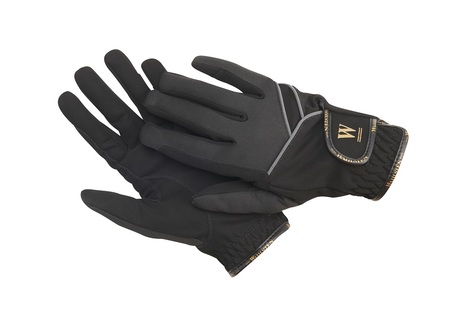 WAHLSTEN ESSI SOFTSHELL RIDING GLOVES, BLACK